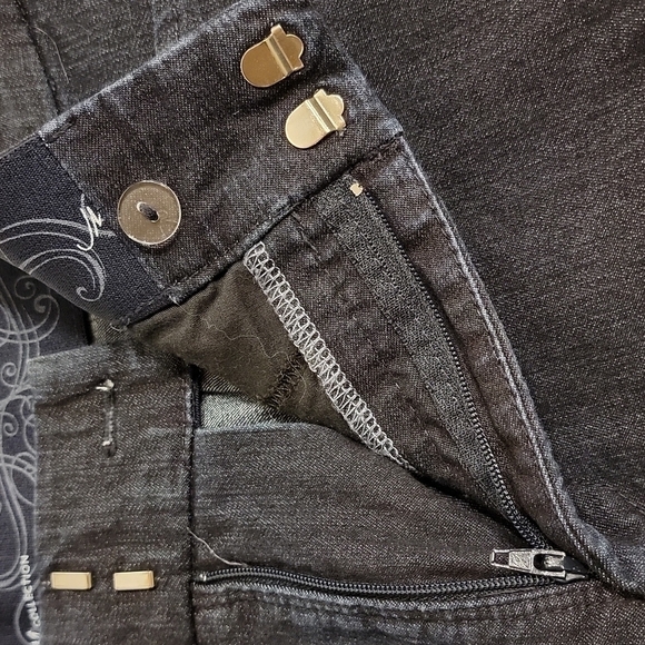 JM COLLECTION dark wash denim jeans size 12 short NWOT - Picture 4 of 12